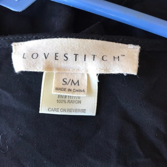 LOVESTITCH black embroidered poncho fringe tassels - Picture 5 of 8